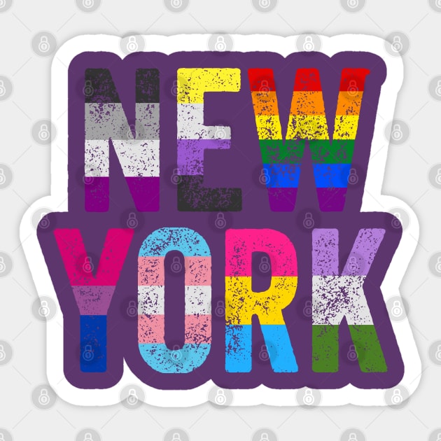 New York LGBT Equality Flags Pride Month, Lesbian Gay Pride, NYC pride Sticker by Happy Lime